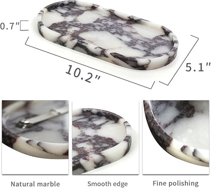 100% Natural Luxury Calaccata Viola Marble Small Hand Towel Tray Holder Organizer, Makeup Bathroom Holder