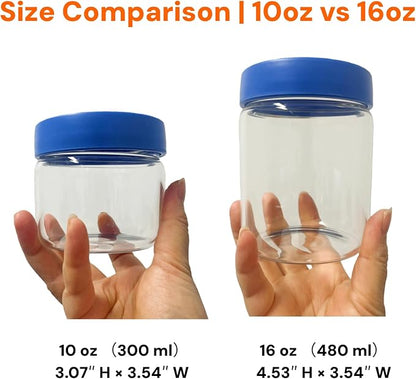 Premium 10oz Borosilicate Glass Jars with Airtight Lids (4 Pack) – Freezer to Oven Safe (-4°F to 446°F) – For Overnight Oats, Chia Pudding, Yogurt Parfaits, Dressings, Sauces & More