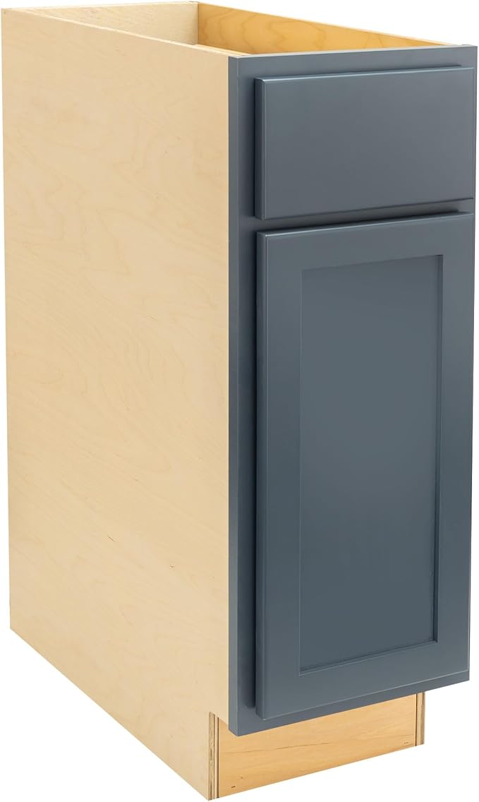 Quicklock RTA (Ready-to-Assemble) | Base Kitchen Cabinets - Shaker Style | Made in America (Needlepoint Navy, 12" Wx34.5 Hx24 D Base)