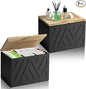 2Pcs Tampon Holder for Bathroom Decor, Feminine Product Organizer, Shark Week Tampon Storage with Lid, Wood Pad Box for Toilet, Lady Girl Stuff Organizer Case Bathroom Accessories- Black