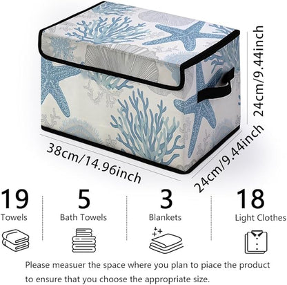 Stackable Clothes Storage Bins with Lids,Closet Organizers Fabric Cat Printing Box for Home and Office,Blanket Clothes Organizers,Under Bed Storage Containers 3 Pack.