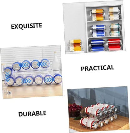 VALICLUD Transparent Beverage Can Dispenser for Refrigerator Space-saving Fridge Soda Organizer with Automatic Rolling Large Capacity Storage Rack for Kitchen Pantry and Freezer