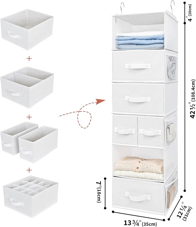 GRANNY SAYS Bundle of 1-Pack Closet Door Organizer & 3-Pack Storage Containers for Organizing