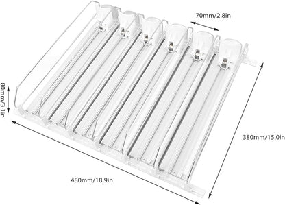 Zerodis 6Pcs Fridge Drink Organizer, Can Water Bottle Drink Dispenser Automatic Beverage Pusher Beverage Thruster Beer Supermarket Shelf Thrusters Convenience Store Freezer (White)