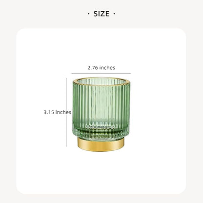 Makeup Brush Organizer, Toothbrush Holder, Desk Pen Pencil Holder, Multifunctional Vintage Glass Brush Cup (S/Green/A3-11-US)