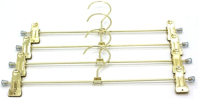 30Pack KOOBAY 13.7" Gold Metal Heavy Duty Clips Pants Hangers Trousers with Swivel Hook