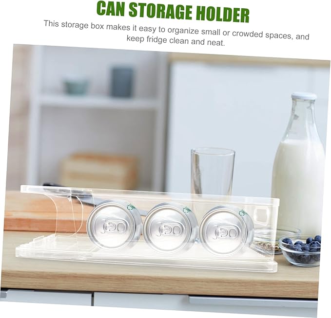 PRETYZOOM Stackable Soda Can Organizer Automatic Rolling Function Refrigerator Beverage Holder for Beer and Soda Cans Easy Access Drink Storage Bin