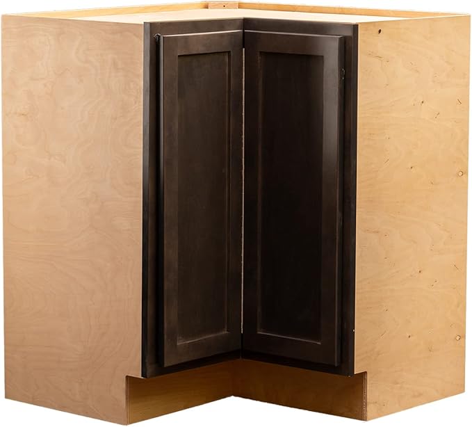 Quicklock RTA (Ready-to-Assemble) | Base Kitchen Cabinets - Shaker Style | Made in America (Espresso Stain, 18" D x 30" W x 34.5" H Lazy Susan)
