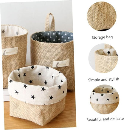 2Pcs Hanging Organizer Bag Stylish Door Wall Storage Pouch for Dorm Room Convenient Space Saver Dual Sided Use Natural Beauty Design for Organizing