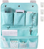 Hanging Organizer with Pockets – Wall & Door Storage Bag with 3 Sticky Hooks – Hanging Storage Organizer for Bathroom, Bedroom, Closet, Dorm, Washing Table (2Layer, Blue)