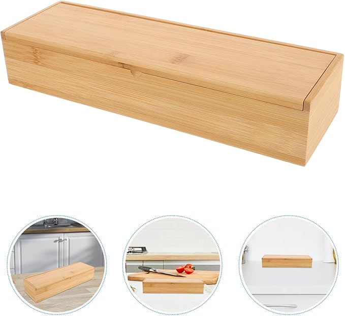 Bamboo Chopstick Box Kitchen Drawer Organizer Silverware Storage Case Utensil Holder Space-Saving 11.81X3.54X2.36In Bamboo Storage Container for Chopsticks Flatware Kitchen Use
