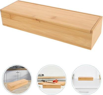 Bamboo Chopstick Box Kitchen Drawer Organizer Silverware Storage Case Utensil Holder Space-Saving 11.81X3.54X2.36In Bamboo Storage Container for Chopsticks Flatware Kitchen Use