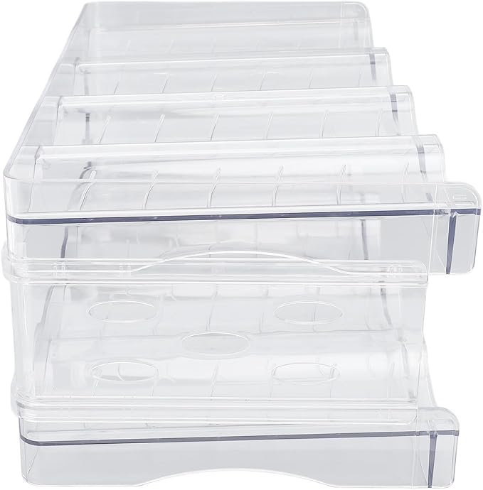Pilipane Stackable Water Bottle Organizer Double Layer Transparent Plastic Desktop Cup Storage Rack for Kitchen Cabinet Space Saving Durable Stylish Functional (4 Bottles Per Shelf)