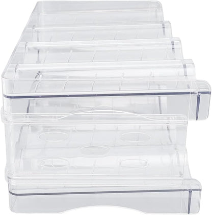 Pilipane Stackable Water Bottle Organizer Double Layer Transparent Plastic Desktop Cup Storage Rack for Kitchen Cabinet Space Saving Durable Stylish Functional (4 Bottles Per Shelf)