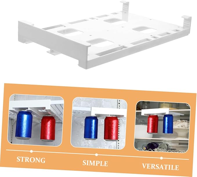jojofuny 2pcs Fridge Can Organizer Rack for Diameter Soda Beer Cans Double Row Beverage Storage for Refrigerator Pantry -saving Design for Easy Access