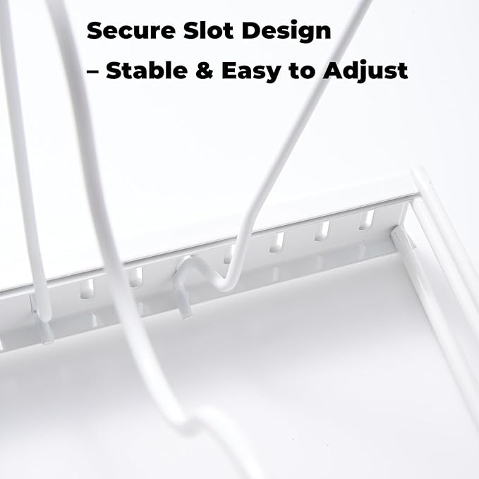 White Plate Stacker for Inside a Cabinet – Expandable 10-Slot Vertical Plate Organizer and Adjustable Dish Rack – Heavy-Duty Metal Cabinet Storage for Plates, Lids, and Cutting Boards