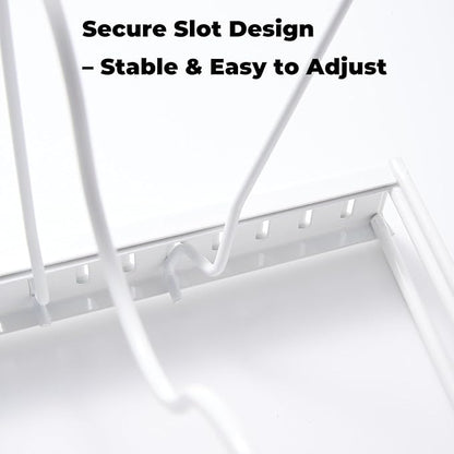 White Plate Stacker for Inside a Cabinet – Expandable 10-Slot Vertical Plate Organizer and Adjustable Dish Rack – Heavy-Duty Metal Cabinet Storage for Plates, Lids, and Cutting Boards