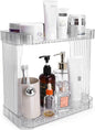 Ayswupt Acrylic 2 Tier Bathroom Counter Organizer,Makeup Organizer for Vanity,Clear Organizer Shelf for Kitchen Sink Countertop Storage,Perfume Tray for Dresser,Decor Tray for Skincare Cosmetics