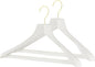 MAWA by Reston Lloyd, European Wooden Hanger, Beech Wood Body Form Hanger with Wide Supportive Shoulders, Rotating Hook, White Finish, for Shirts, Blazers, Pants, Dress Clothes, (27232), Set of 2