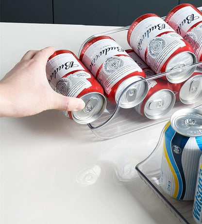 Xicennego Pop-Up Soda Can Dispenser Storage Organizer Bin (2pack) PET Can Holder Storage Beverage Canned Food Organizer For Kitchens Refrigerators Counters Freezers Shops Camping RVs