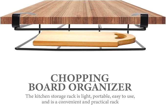 CALLARON Cutting Board Holder 10.2x10.6x3.3inch Cutting Board Storage Rack Hanging Rack Chopping Board Stand Under Cabinet Shelf Organizer Kitchen Storage Holder