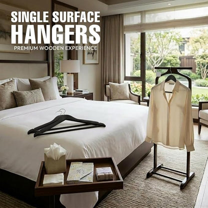 Utopia Home Premium Wooden Hangers 30 Pack - Durable & Slim Coat Hanger - Suit Hangers with 360-Degree Rotatable Hook - Wood Hangers with Shoulder Grooves (Black)