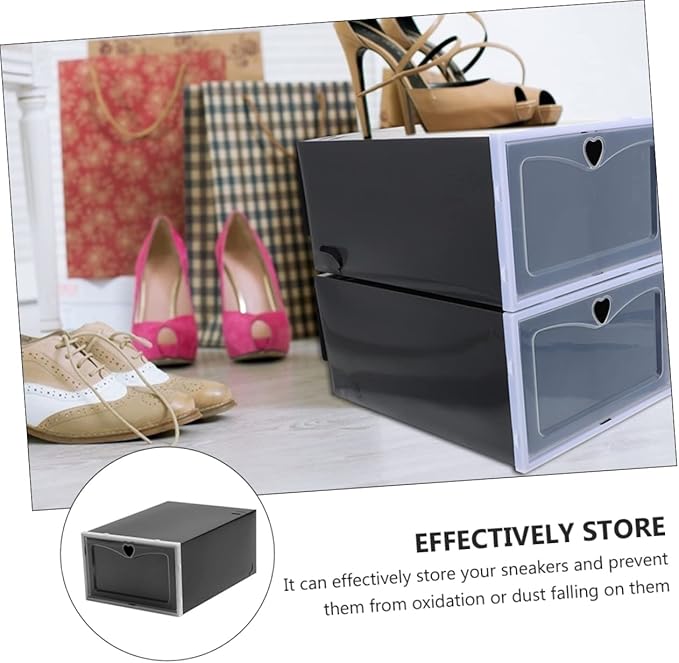 IMIKEYA 6pcs Dustproof Sneaker Storage Boxes Shoe Organizers Stackable Sneaker Containers for Closet Organization Design Easy Access