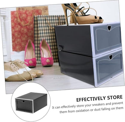 IMIKEYA 6pcs Dustproof Sneaker Storage Boxes Shoe Organizers Stackable Sneaker Containers for Closet Organization Design Easy Access