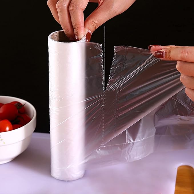 LabelMore Plastic Produce Bags on a Roll, Clear, Food Storage Bags for Bread, Vegetable, Fruits and Meat, 350 Bags/Roll (12''X16''/10 Rolls)