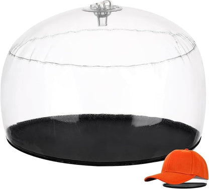 DOITOOL Inflatable Hat Shaper and Display Stand for Baseball Caps and Wigs Tabletop Pvc Hat Holder with Protective Inner Support to Prevent Deformation for Home and Store Use 6.69X6.49X5.51In