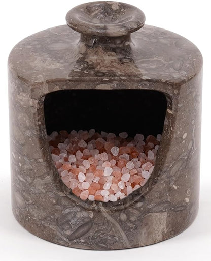 Radicaln Marble Salt Cellar 4.5" Inch Oceanic Handmade Salt Jar & Table Pig Salt Cellar Storage For Kitchen Countertop, Ideal Salt Container, Salt Dish & Sugar Bowl For Table