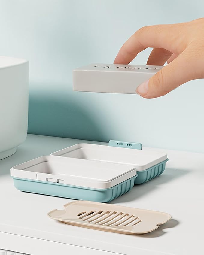 Travel Soap Dish with Lid - Draining Soap Bar Holder- Portable Soap Case for Traveling, Camping, Outdoor, Gym, Bathroom,Travel Essentials