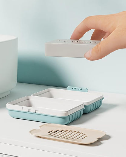 Travel Soap Dish with Lid - Draining Soap Bar Holder- Portable Soap Case for Traveling, Camping, Outdoor, Gym, Bathroom,Travel Essentials