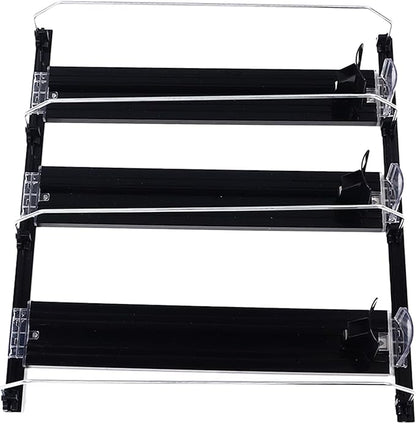ABS Drink Organizer for Fridge,Automatic Pusher Glide Soda Can Organizer,12oz 16oz 20oz Soda Dispenser Soda Dispenser,Width Adjustable Pusher Glide,38cm (Black)
