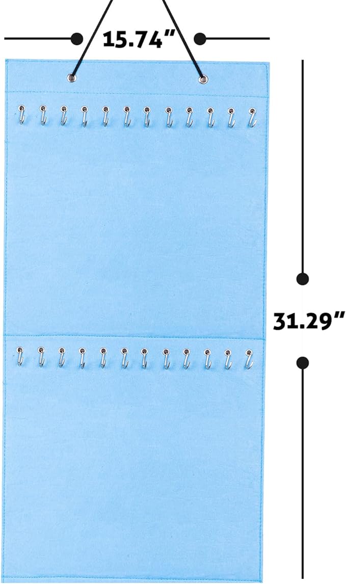 Necklace Holder Hanging Jewelry Organizer Storage with 24 Hook Jewelry Display Wall Mounted