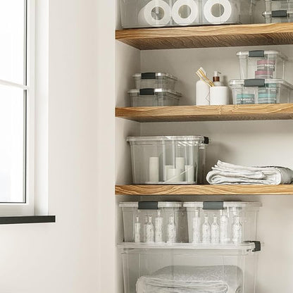 Superio Storage Bins with Lids- 2 Pack, 4.5 Qt Clear Boxes for Organizing, Stackable Plastic Containers- BPA Free, Non-Toxic, Odor Free, Organizer for Home, Office, Dorm