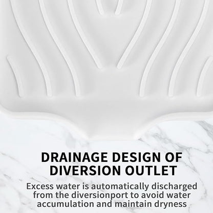 2 Pack Silicone Soap Dish with Drain, Self Draining Bar Soap Holder for Shower, Silicone Dish Soap Tray, Bathroom and Kitchen Sink Organizer, White