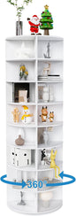 8-Tier Rotating Shoe Rack Tower, Spinning Shoe Tower Display Lazy Susan, Revolving 360° Shoe Rack Storage Round Carousel, Vertical Handbag Rotate Shoes Closet Organization