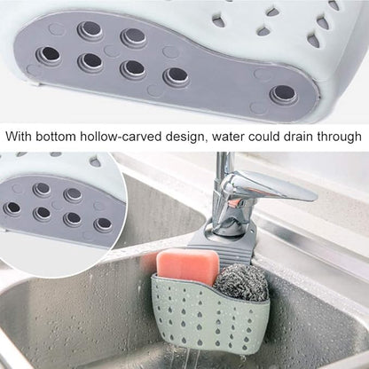 Qtopun Sponge Holder for Sink, 3 Pack Sink Caddy Organizer With 3 Hooks Kitchen Dishcloth Holder With Adjustable Strap Bathroom Soap Hanging Strainer Tootthbrush Bag