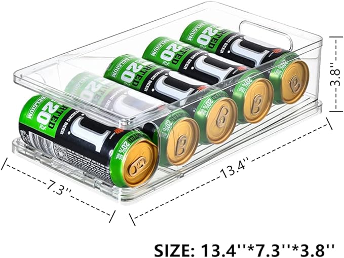 Xicennego Large Stackable Soda Can Organizer for Refrigerator, Fridge Can Organizer Dispenser for Tall Cans of 500ml/17oz, Beverage Can Holder for Refrigerator, Pantry, Cupboard