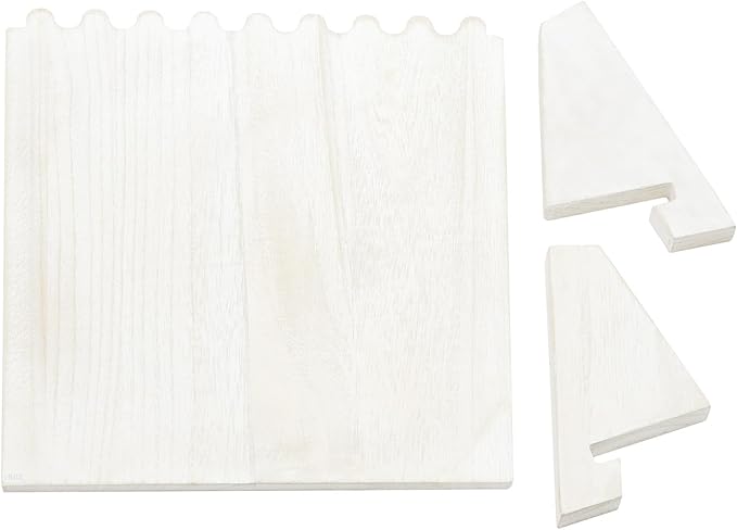 Ikee Design Set of 2 Wood Necklace Jewelry Display Stand for 8 Necklaces, Necklace Display Holder Organizer, Wash White Color