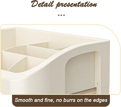 Makeup Organizers Skincare organizers with Storage Drawer, Waterproof Dustproof Cosmetics Display Cases with Brush Holder for Countertop Vanity Bathroom Dresser Gift (4 layers)