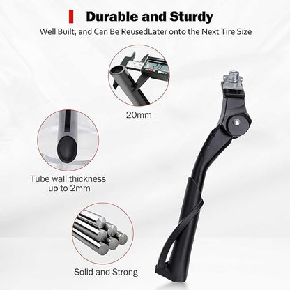 Cyfie Bike Kickstand, Center Mount Bicycle Kick Stand for Adult Bike 22 24 26 inch Wheel, Universal Adjustable Kickstands for 22" - 26" Adult Mountain Road Bike