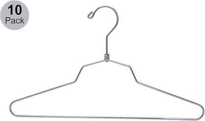 Quality Hangers Metal Hangers - Swivel Hook and Stainless Steel - Heavy Duty Wire Clothes Hangers - Available in 10 Pack - Hangers for Teens