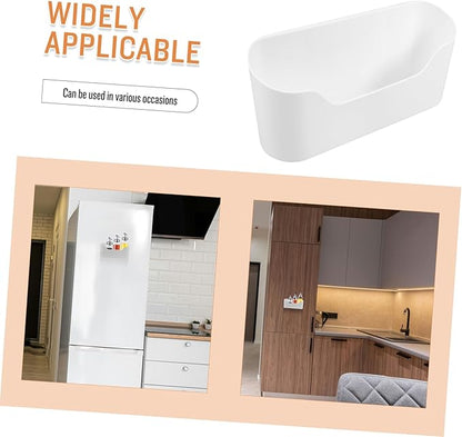 2pcs Wall Mount Kitchen Organizer No Drilling Cabinet Door Storage Box for Sundries Easy Install Adhesive Basket for Office Bathroom and Pantry Elegant Design for Home Decor