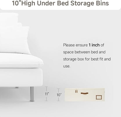 StorageWorks Under Bed Storage Bins, 10'' Underbed Storage Containers with Lid, 77L Clothes Organizer for Bedding, Blankets, Sweaters, Shoes, 2-Pack