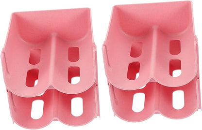MERRYHAPY 4pcs Stackable Can Holder Drink Organizer for Refrigerator Stylish Storage Rack for Cans and Bottles Space-Saving Design Pink for Home and Pantry Use