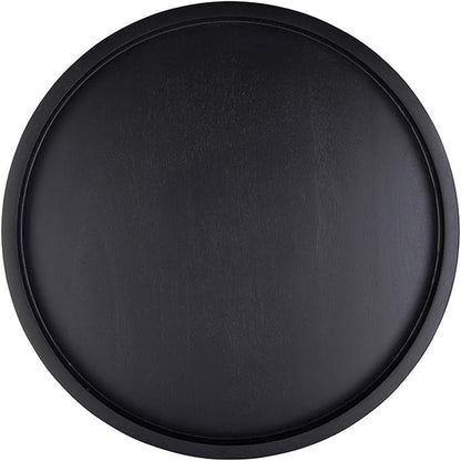 Santa Barbara Design Studio Mango Wood Lazy Susan for Table Top Turntable Charcuterie Board Serving Tray, 15.75" D x 2" H, Black
