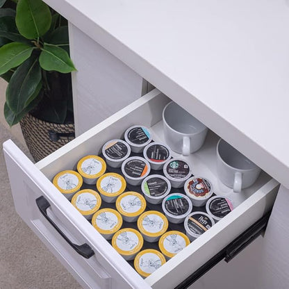 Coffee Pod Storage Organizer for Kitchen Drawer,Holders 40 K CUP, Premium Plastic Tray With Non-slip mat