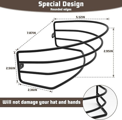 Fikoksol Hat Organizer for Baseball Caps, 2-Pack Black Metal Hat Rack for Wall Door, Adhesive/Wall Mounted Hat Storage Holder Small Closet Organizers and Storage Solution Ideas